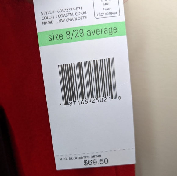 NWT Nine West Coastal Coral Pants 🌺 Size 8/29 - Picture 11 of 12